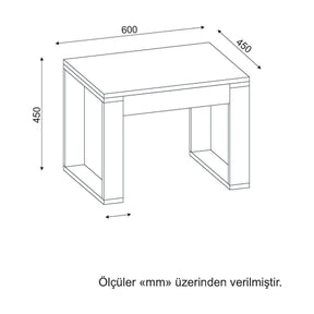 Masuta cafea Arda, stejar/alb, PAL, 60x45x45 cm