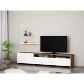 Set comoda TV si 3 rafturi Gelincik, alb/nuc, PAL