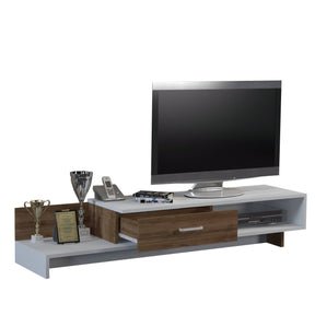 Comoda TV Wrap, alb/nuc, PAL melaminat, 162x39x31 cm