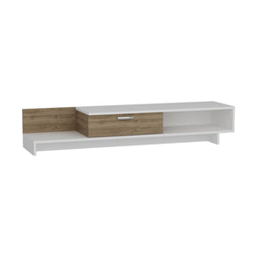 Comoda TV Wrap, alb/nuc, PAL melaminat, 162x39x31 cm
