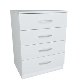 Noptiera cu 4 sertare Diva v4, alba, PAL melaminat, 55x74x44 cm