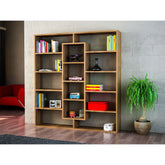 Biblioteca Ample, nuc, PAL melaminat, 125x136x22 cm
