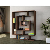 Biblioteca Sarmasik, din PAL melaminat, wenge, 125x22x150 cm