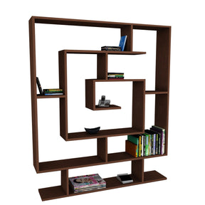 Biblioteca Sarmasik, din PAL melaminat, wenge, 125x22x150 cm