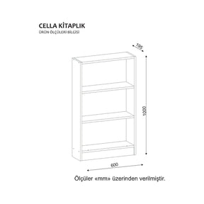 Etajera Cella, alba, PAL melaminat, 60x100x20 cm