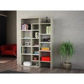 Biblioteca Belinda, gri/alb, PAL, 94x22x140 cm