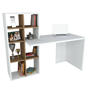 Birou Win, alb/nuc, PAL melaminat, 120x60x74 cm