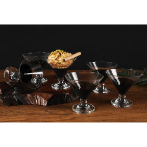 Set 6 cupe pentru inghetata DRK0005, negru, sticla 100%, 9x8x8 cm
