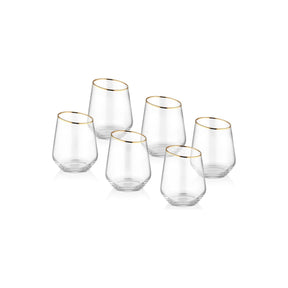 Set pahare din sticla 6 buc GNA0003, auriu, 100% sticla, 8x8x9 cm