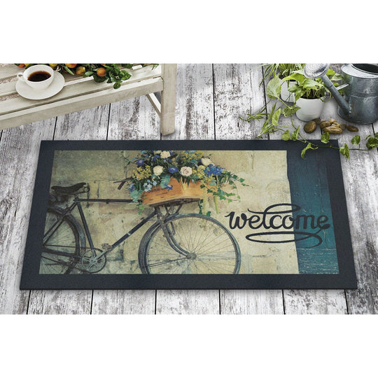 Covoras din pasla Bicycle, multicolor, pasla/ PVC, 45x70 cm