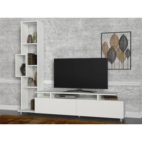 Set living TV Tulip, din PAL melaminat, alb, 190x167x30 cm