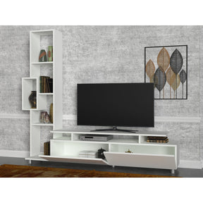 Set living TV Tulip, din PAL melaminat, alb, 190x167x30 cm
