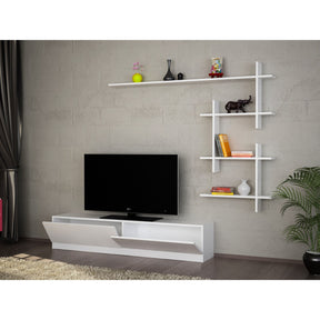 Set Living Ahenk, din PAL, alb, 160x130x31.3 cm