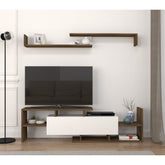 Set living Dream, din PAL melaminat, alb/nuc, 154x25x42 cm
