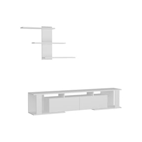 Set living Game, din PAL melaminat, alb, 180x30x37 cm