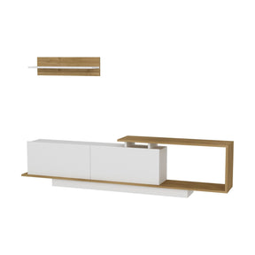 Set Living Asos, din PAL melaminat, alb/nuc, 180x30x45 cm