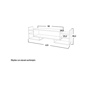 Comoda TV Sema, alb, PAL melaminat, 115x30x38 cm