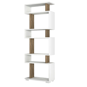 Biblioteca  Blok, alun/alb, PAL melaminat, 60x165x20 cm