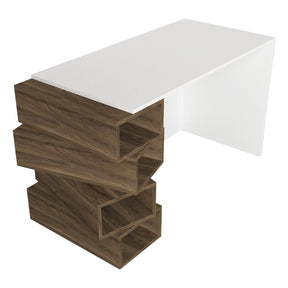 Birou Jenga, nuc/alb, PAL, 130x60x75 cm