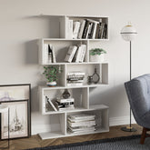 Biblioteca Nilufer, din PAL melaminat, alb, 90x20x156 cm