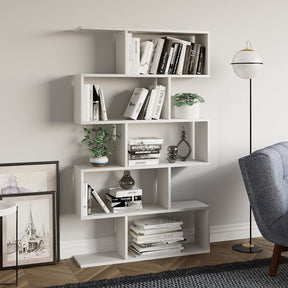 Biblioteca Nilufer, din PAL melaminat, alb, 90x20x156 cm