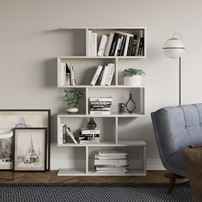Biblioteca Nilufer, din PAL melaminat, alb, 90x20x156 cm