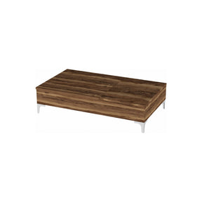 Masuta de cafea extensibila Esinti, din PAL melaminat, nuc, 153.6x51.7x101 cm