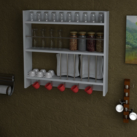 Raft de bucatarie Dellena, alb, PAL melaminat, 76x72x14,5 cm