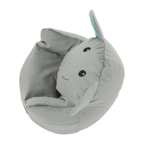 Fotoliu tip sac pentru copii in forma de elefant gri BABY TIPUL 2, 55x50 cm.