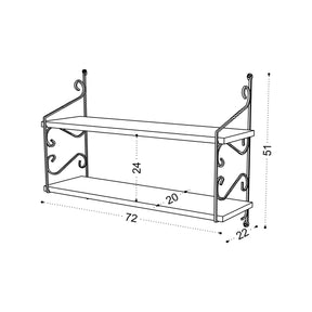 Raft Seramoni, din PAL melaminat, alb, 72x20x51 cm