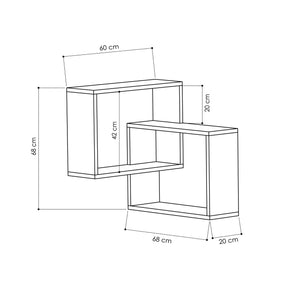 Raft Ring, alb/gri antracit, PAL melaminat, 68x60x68 cm