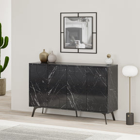Comoda Dune, negru, PAL, 123x35x77 cm
