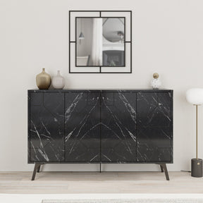 Comoda Dune, negru, PAL, 123x35x77 cm