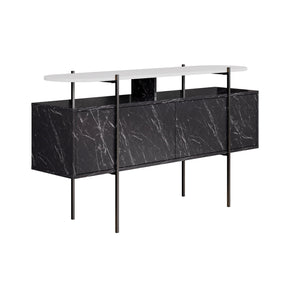 Consola Hanley, negru/alb, PAL, 150x38x86 cm