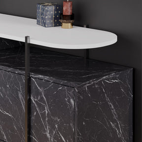 Consola Hanley, negru/alb, PAL, 150x38x86 cm