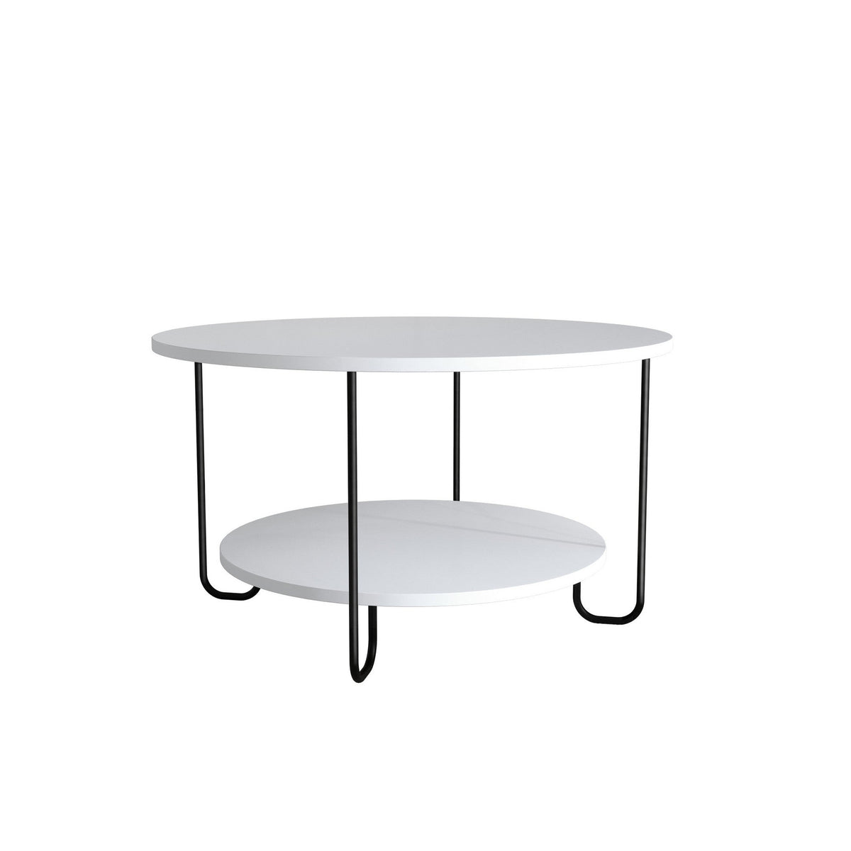 Masuta cafea Corro, alb/negru, PAL, 80x80x45 cm