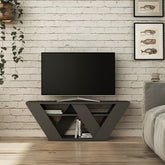 Comoda TV Pipralla, gri antracit, PAL melaminat, 110x30x40 cm