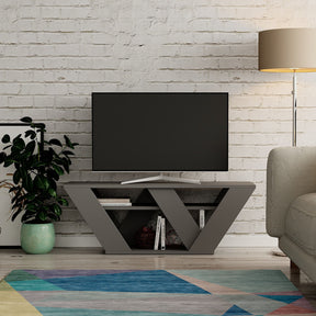 Comoda TV Pipralla, gri antracit, PAL melaminat, 110x30x40 cm