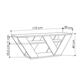 Comoda TV Pipralla, stejar, PAL melaminat, 110x40x30 cm