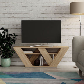 Comoda TV Pipralla, stejar, PAL melaminat, 110x40x30 cm