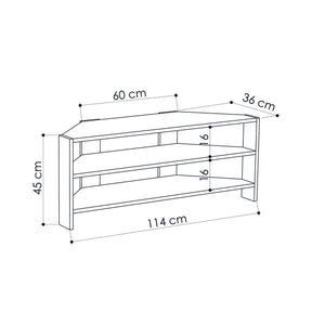 Comoda TV Thales Corner, stejar, PAL melaminat, 114x36x45 cm