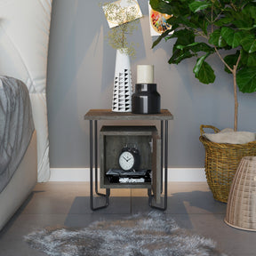 Noptiera Acres Nightstand, maro, PAL melaminat/metal, 40x45x40 cm