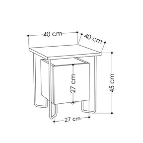 Noptiera Acres Nightstand, maro, PAL melaminat/metal, 40x45x40 cm