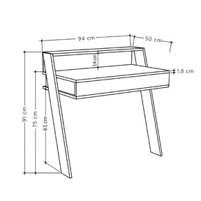 Birou Cowork, gri, PAL, 94x50x91 cm