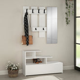 Cuier hol Vesty, alb, PAL melaminat, 100x30x61 cm