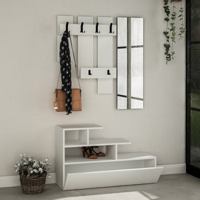 Cuier hol Vesty, alb, PAL melaminat, 100x30x61 cm