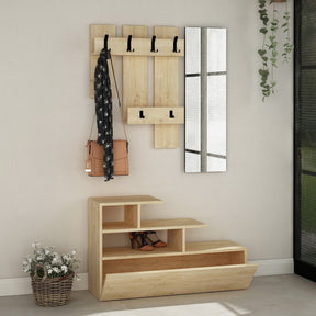 Cuier hol Vesty, stejar, PAL melaminat, 100x30x61 cm