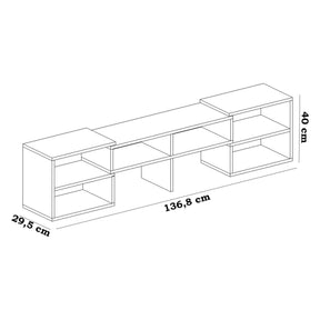 Comoda TV Care, alb, PAL, 137x30x40 cm