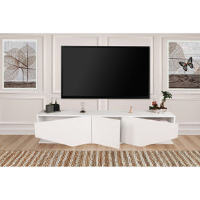 Comoda TV Inci, din PAL melaminat, alb, 180x30x40 cm