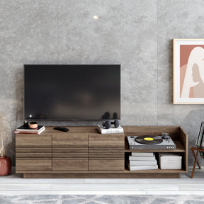 Comoda TV Viano, nuc, PAL melaminat, 168x35x43 cm